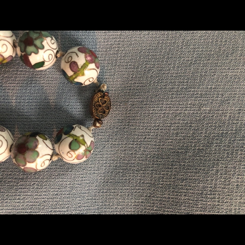 NEW Vintage cloisonné beaded necklace - Picture 2 of 4